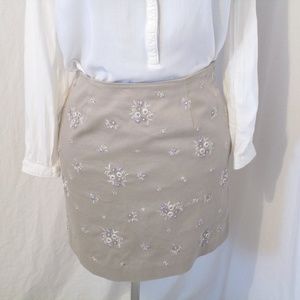 Ann Taylor Embroidered Skirt 6P
